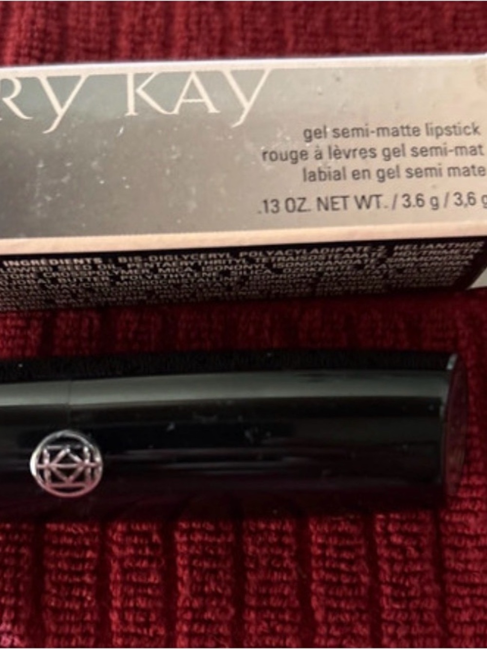 Mary Kay Gel Semi-Matte Lipstick — Deep Burgundy Red